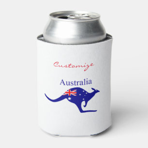 Australia Flag Kangaroo Thunder_Cove Can Cooler