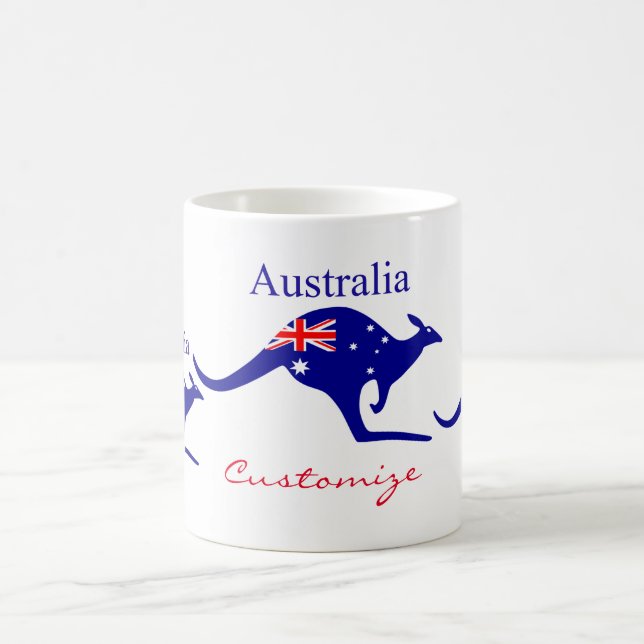 Australia Flag Kangaroo Thunder_Cove Coffee Mug (Center)