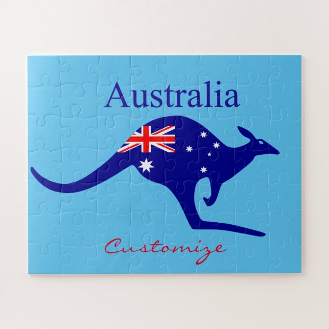 Australia Flag Kangaroo Thunder_Cove Jigsaw Puzzle (Horizontal)
