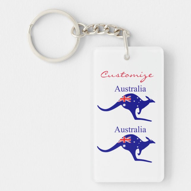 Australia Flag Kangaroo Thunder_Cove Key Ring (Front)