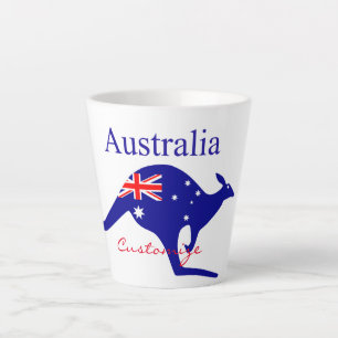 Australia Flag Kangaroo Thunder_Cove Latte Mug