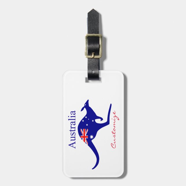Australia Flag Kangaroo Thunder_Cove Luggage Tag (Front Vertical)