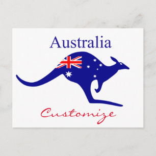 Australia Flag Kangaroo Thunder_Cove Postcard