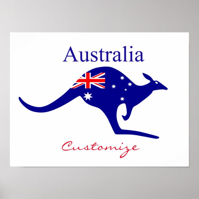 Australia Flag Kangaroo Thunder_Cove Poster (Front)
