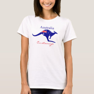 Australia Flag Kangaroo Thunder_Cove T-Shirt