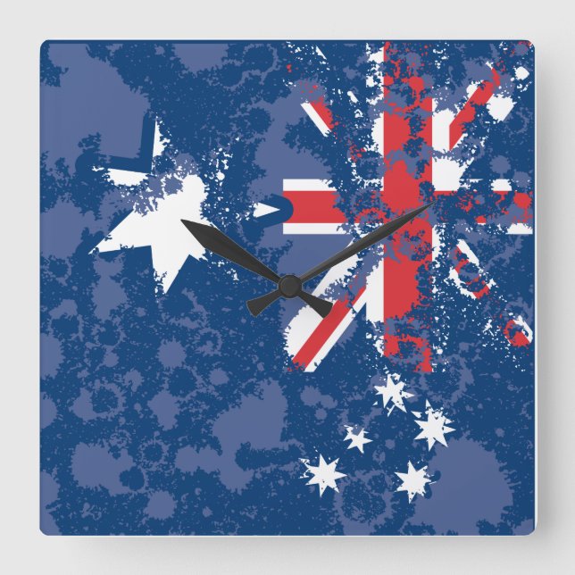 AUSTRALIA FLAG KCALIMA effect by Masanser Square Wall Clock (Front)