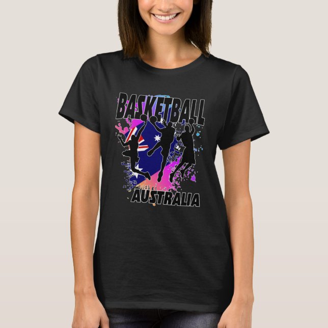 Australia Flag  Love Playing Basketball T-Shirt (Front)