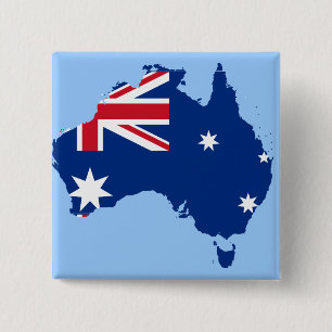 australia flag map 15 cm square badge