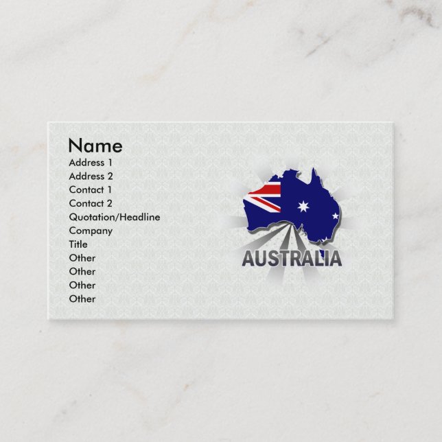Australia Flag Map 2.0 Business Card (Front)