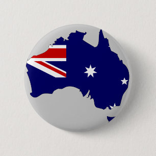 Australia flag map 6 cm round badge