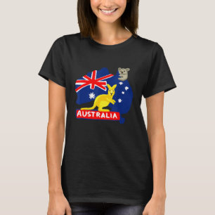 Australia Flag Map Continent Kangaroo Koala T-Shirt