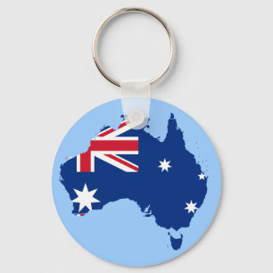 australia flag map key ring