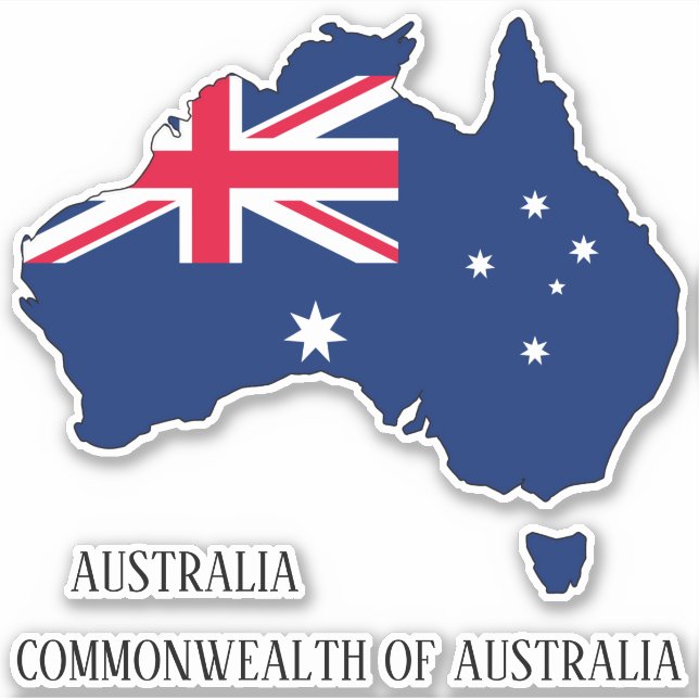 Australia Flag Map Outline (Front)