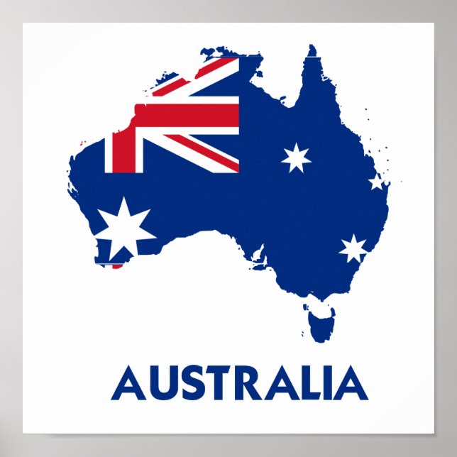 AUSTRALIA FLAG MAP POSTER (Front)