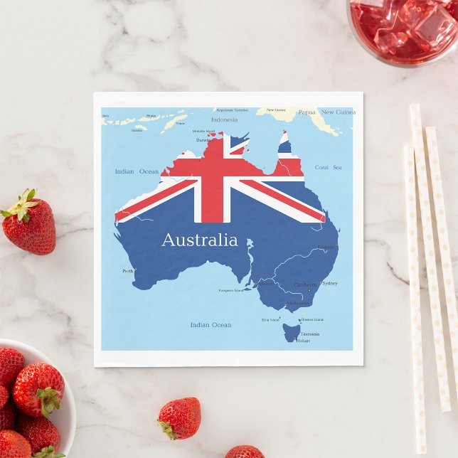 Australia Flag Map Silhouette Napkin (Creator Uploaded)