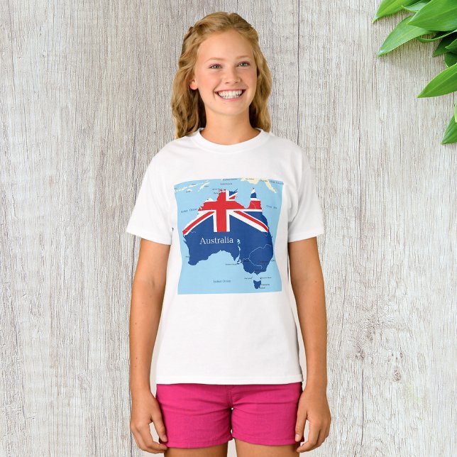 Australia Flag Map Silhouette T-Shirt (Creator Uploaded)