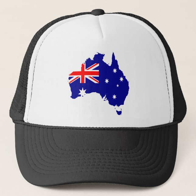 Australia Flag Map Trucker Hat (Front)