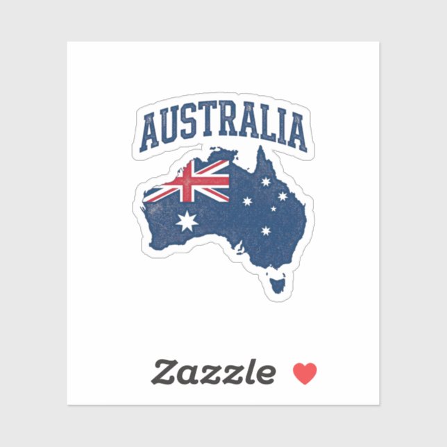 Australia Flag Map Vintage Distressed Graphic_1 (Sheet)