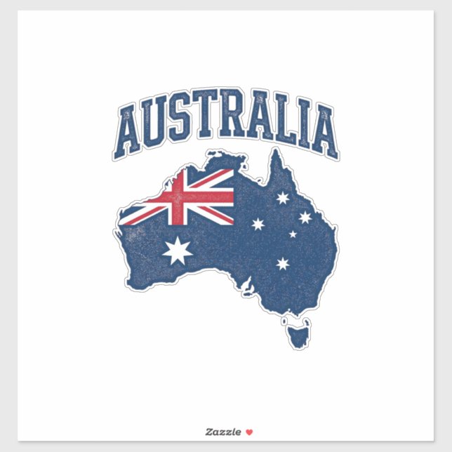 Australia Flag Map Vintage Distressed Graphic_1 (Sheet)