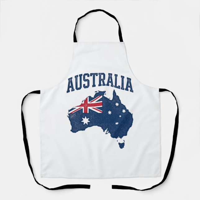Australia Flag Map Vintage Distressed Graphic_1 Apron (Front)