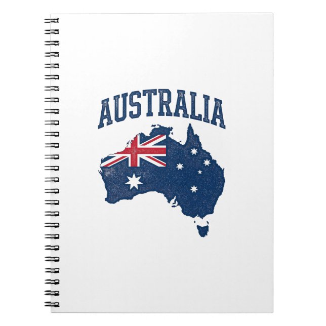 Australia Flag Map Vintage Distressed Graphic_1 Notebook (Front)