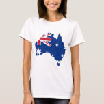 Australia Flag Map W T-Shirt<br><div class="desc">Australia Flag Map,  Trendy Australian t-shirts. Support Australia in the  ,  World Cup Soccer... any sport. Or just show your patriotism,  Love of Australia,  born Australian...  Great gift too!</div>