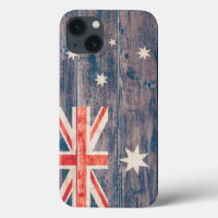 Australia Flag on Wood