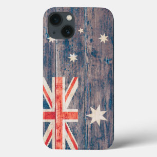 Australia Flag on Wood iPhone 13 Case