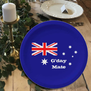 Australia flag plates, party, birthday /sports paper plate