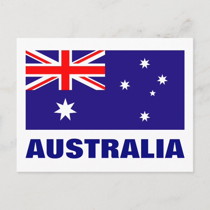 Australia flag postcards