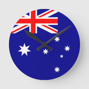 Australia Flag Round Clock