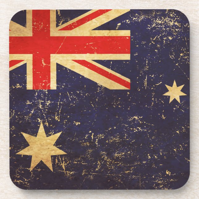 Australia Flag Vintage Design Coaster (Front)