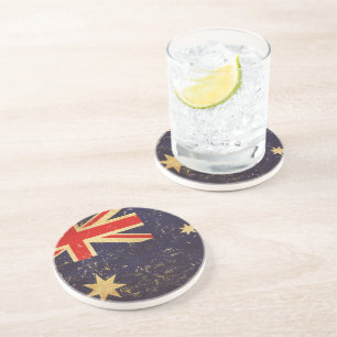 Australia Flag Vintage Design Coaster
