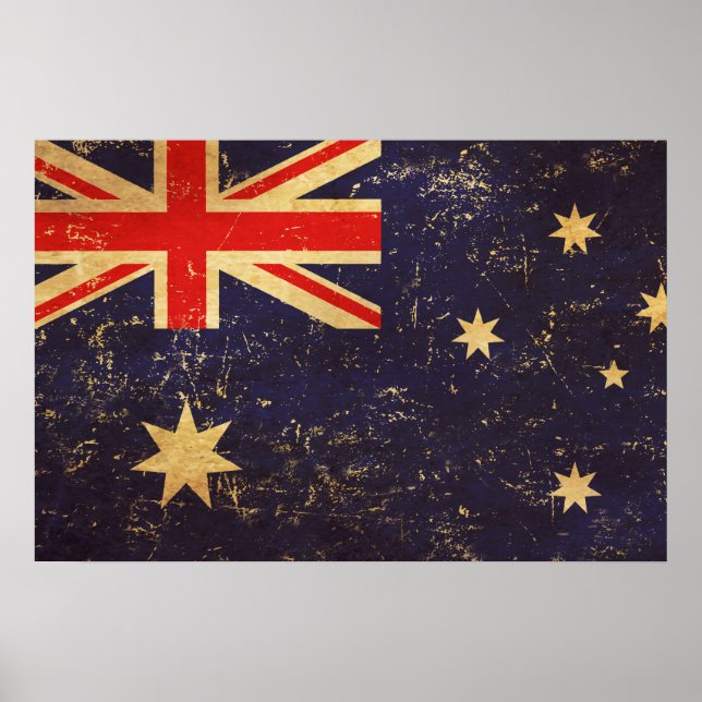  Australia Flag Vintage Design Poster (Front)