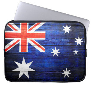 Australia Flag Vintage Wood Laptop Sleeve