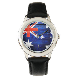 Australia Flag Vintage Wood Watch