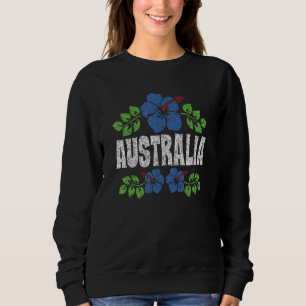 Australia Flowers Distressed Color Print Sweatshirt