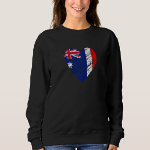 Australia France Heart French Flag Australian Flag Sweatshirt