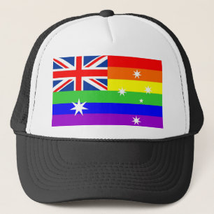 australia gay proud rainbow flag homosexual trucker hat