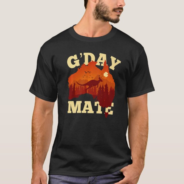 Australia G'Day Mate  Australian Flag Aussie Map 1 T-Shirt (Front)