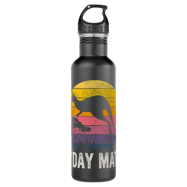 Australia G'day Mate Funny Kangaroo Australian Sym 710 Ml Water Bottle (Front)