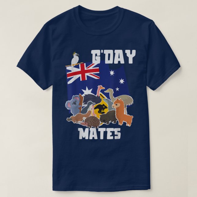 Australia GDay Mates Funny Animals Flag Souvenir K T-Shirt (Design Front)