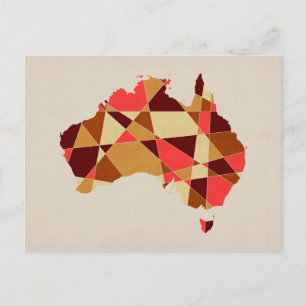 Australia Geometric Retro Map Postcard