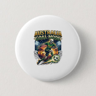Australia Goal Mode Skeleton Striker Nations Stree 6 Cm Round Badge