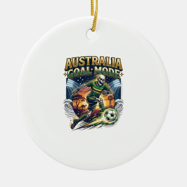 Australia Goal Mode Skeleton Striker Nations Stree Ceramic Ornament (Front)