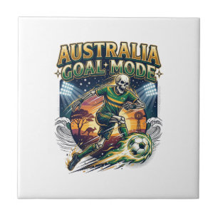 Australia Goal Mode Skeleton Striker Nations Stree Ceramic Tile