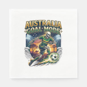 Australia Goal Mode Skeleton Striker Nations Stree Napkin