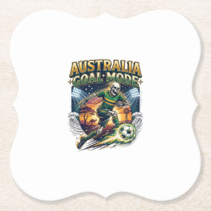 Australia Goal Mode Skeleton Striker Nations Stree Paper Coaster