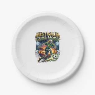 Australia Goal Mode Skeleton Striker Nations Stree Paper Plate