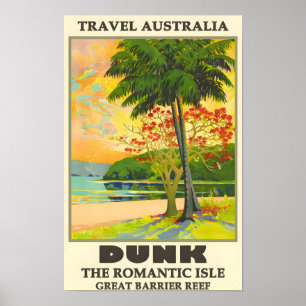 Australia Great Barrier Reef Vintage Travel Poster
